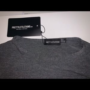 PrettyLittleThing gray side scrunched crop top